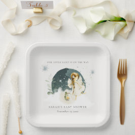 かわいい魔法の魔法の魔法の妖精オンウェイベイビーシャワー ペーパープレート