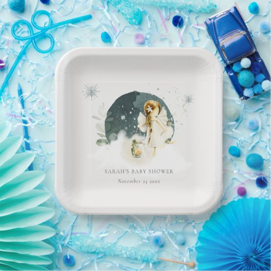 かわいい魔法の魔法の魔法の妖精オンウェイベイビーシャワー ペーパープレート (パーティー)