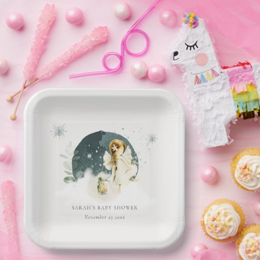 かわいい魔法の魔法の魔法の妖精オンウェイベイビーシャワー ペーパープレート (パーティー)