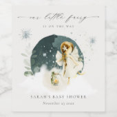 かわいい魔法の魔法の魔法の妖精オンウェイベイビーシャワー ワインラベル (シングルラベル)