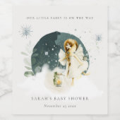 かわいい魔法の魔法の魔法の妖精オンウェイベイビーシャワー ワインラベル (シングルラベル)