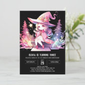 かわいい魔法の魔法使い誕生日 招待状 (スタンド正面)