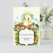 かわいい魔法の鶏の誕生日 サンキューカード (スタンド正面)