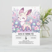 かわいい魔法の鹿のデジタル誕生日 招待状 (スタンド正面)