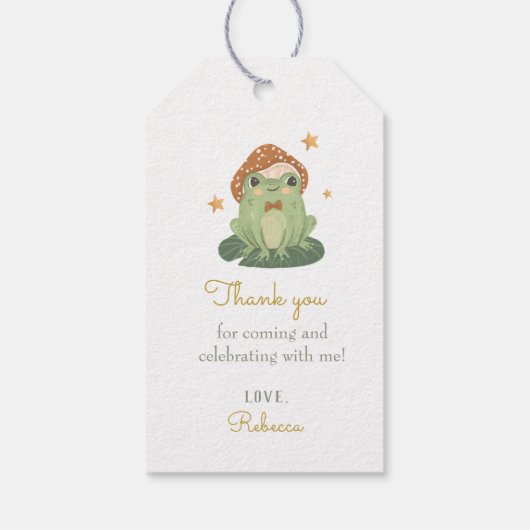 かわいい魔法カエル誕生日ギフトラベル ギフトタグ (裏面)