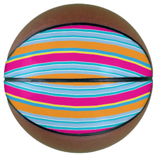 かわいい魔法カラフルストライプ バスケットボール