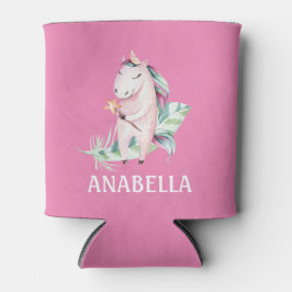 かわいい魔法ガーリーユニコーンPInkキッズ 缶クーラー