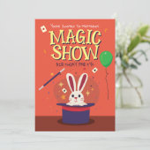 かわいい魔法ショーバースデーパーティーの招待 招待状 (スタンド正面)