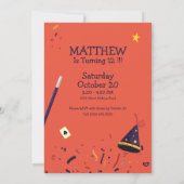 かわいい魔法ショーバースデーパーティーの招待 招待状 (裏面)