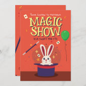 かわいい魔法ショーバースデーパーティーの招待 招待状 (正面/裏面)