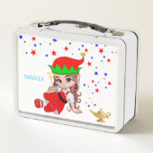 かわいい魔法フェアリー&スターズオンホワイト メタルランチボックス (裏面)