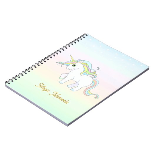 かわいい魔法ユニコーンオンパステルカラー ノートブック (左側)