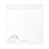 かわいい魔法ユニコーン&数々のカラーパステルスターズ ノートパッド (正面)