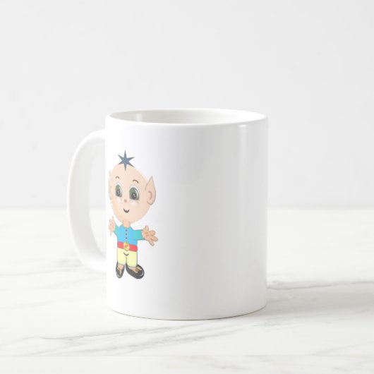 かわいい魔法リトル小妖精や小人 コーヒーマグカップ (正面左)