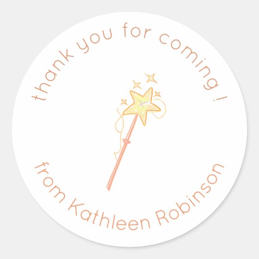 かわいい魔法ワンドサンキュー ラウンドシール (正面)