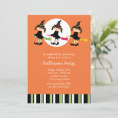 かわいい魔法使いのハローウィンパーティの招待状 招待状 (スタンド正面)
