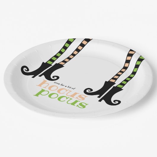 かわいい魔法使いのレギンスのブーツHocus Pocusハロウィン ペーパープレート (アングル)