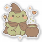 かわいい魔法使いカエルとポーション シール (正面)