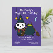 かわいい魔法使いパンダの誕生日パーティー 招待状 (スタンド正面)