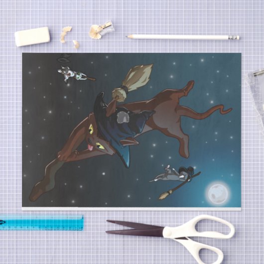 かわいい魔法使い猫はイラストレーションを徒弟にやります 薄葉紙 (クラフト)