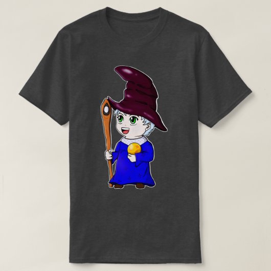 かわいい魔法使い キャラクター Tシャツ (デザイン正面)