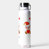 かわいい魔法小妖精や小人とハートオンホワイト ウォーターボトル (背面)