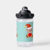 かわいい魔法小妖精や小人とハートオンライトブルーウォーターボット ウォーターボトル (背面)