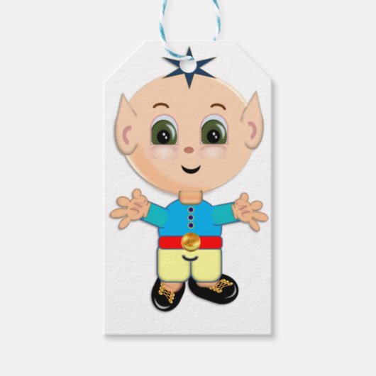 かわいい魔法小妖精や小人 ギフトタグ (正面)