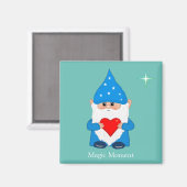 かわいい魔法格言とハートオンティール(緑がかった色) マグネット (正面/裏面)