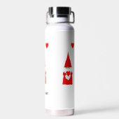 かわいい魔法格言とハートオンホワイト ウォーターボトル (背面)