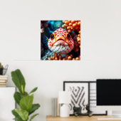 かわいい魚とサンゴのアップ ポスター (ホームオフィス)