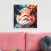 かわいい魚とサンゴのクローズアップ  キャンバスプリント (インサイチュ (リビング))