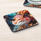 かわいい魚とサンゴのクローズアップ  コースター (左側)