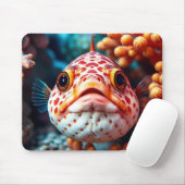 かわいい魚とサンゴのクローズアップ マウスパッド (マウス)