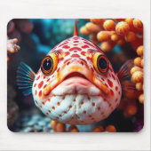 かわいい魚とサンゴのクローズアップ マウスパッド (正面)