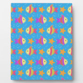 かわいい魚とヒトデ柄 フォトプラーク (正面)