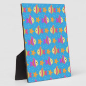 かわいい魚とヒトデ柄 フォトプラーク (側面)