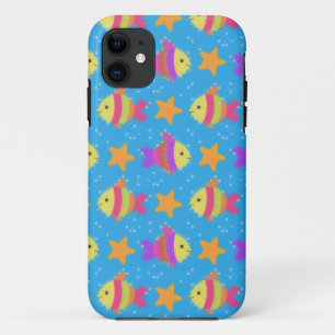 かわいい魚とヒトデ柄 iPhone 11 ケース