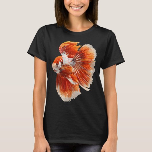 かわいい魚と水槽の中のドクロ Tシャツ (正面)
