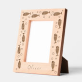 かわいい魚と泡 レーザー彫刻フレーム (左)