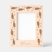 かわいい魚と泡 レーザー彫刻フレーム (正面)