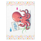 かわいい魚と漫画のタコ テーブルクロス (正面)