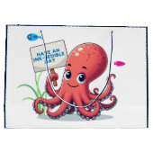 かわいい魚と漫画のタコ ラージペーパーバッグ (裏面)