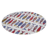 かわいい魚のイラストレーション:キッズシームレス背景 カッティングボード (角)