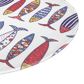 かわいい魚のイラストレーション:キッズシームレス背景 カッティングボード (角)