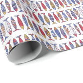 かわいい魚のイラストレーション：キッズシームレス背景 ラッピングペーパー (ロールコーナー)