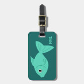 かわいい魚のカスタムな荷物のラベル ラゲッジタグ (正面縦)