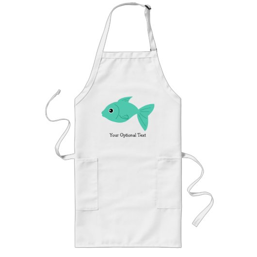 かわいい魚のカスタムエプロン ロングエプロン (正面)