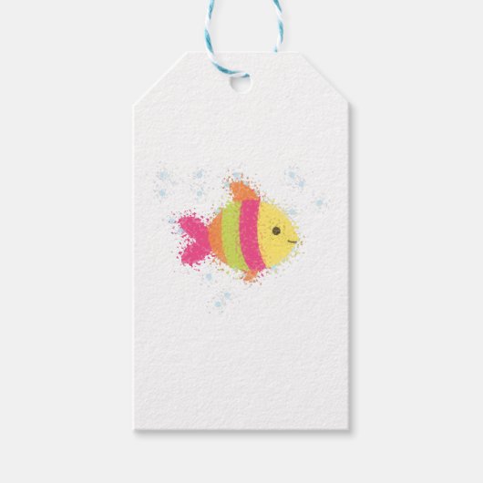かわいい魚のキャラクター ギフトタグ (正面)