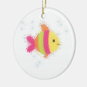 かわいい魚のキャラクター セラミックオーナメント (左)